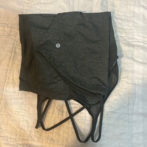 lululemon tank top olive green mesh cross back oval medium/ 6 or 8